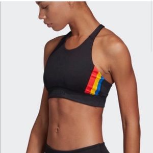 Adidas x Farm Rio Brilliant Basic Sports Bra - Rainbow Stripes - Small